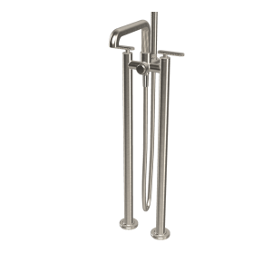 Carlo Frattini Park Line Bateria wannowa wolnostojąca podtynkowa ze słuchawką i wężem element zewnętrzny brushed nickel F1304/4SN