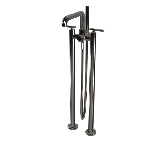 Carlo Frattini Park Line Bateria wannowa wolnostojąca podtynkowa ze słuchawką i wężem element zewnętrzny black chrome F1304/4CN