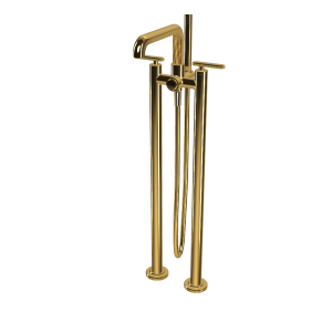 Carlo Frattini Park Line Bateria wannowa wolnostojąca podtynkowa ze słuchawką i wężem element zewnętrzny gold F1304/4OR