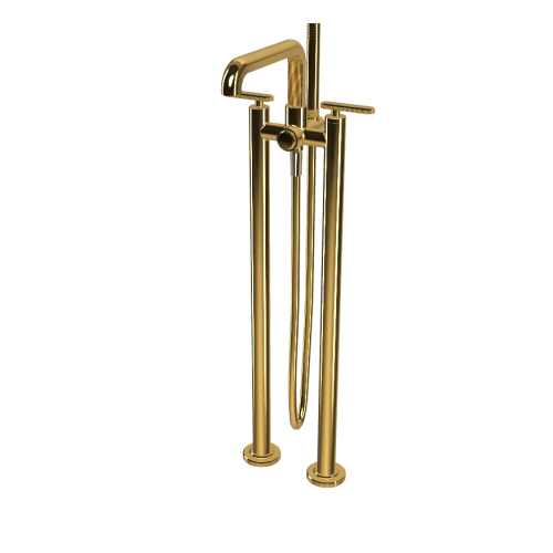 Carlo Frattini Park Line Bateria wannowa wolnostojąca podtynkowa ze słuchawką i wężem element zewnętrzny gold F1304/4OR