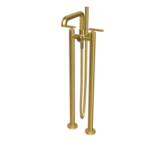 Carlo Frattini Park Line Bateria wannowa wolnostojąca podtynkowa ze słuchawką i wężem element zewnętrzny brushed gold F1304/4OS