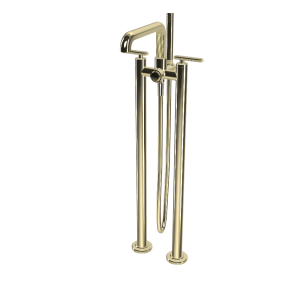Carlo Frattini Park Line Bateria wannowa wolnostojąca podtynkowa ze słuchawką i wężem element zewnętrzny champagne F1304/4HL