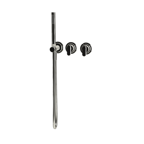 Carlo Frattini Park Line Bateria wannowa/prysznicowa podtynkowa z zestawem prysznicowym element zewnętrzny nickel lucido F1319WX8LN