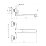 Carlo Frattini Serie 22 Bateria kuchenna ścienna Chrom F3836CR