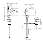 Carlo Frattini Serie 22 Bateria bidetowa jednootworowa z korkiem automatycznym Chrom F3842CR