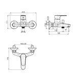 Carlo Frattini Serie 22 Bateria wannowa ścienna Chrom F3834/1CR