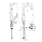 Carlo Frattini Serie 4 Bateria umywalkowa jednootworowa wysoka z korkiem automatycznym Chrom F3781WCR