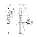 Carlo Frattini Serie 4 Bateria bidetowa jednootworowa z korkiem automatycznym Chrom F3782WCR