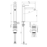 Carlo Frattini Spillo Steel Bateria umywalkowa z korkiem Inox F3071LINOX