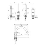 Carlo Frattini Spillo Steel Bateria wannowa 4-otworowa z zestawem prysznicowym Inox F3074INOX