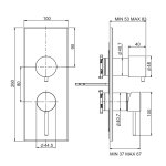 Carlo Frattini Spillo Steel Bateria natryskowa podtynkowa 2-uchwytowa 2-drożna (element zewnętrzny) Inox F3079X6INOX