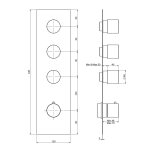 Carlo Frattini Spillo Steel Bateria podtynkowa termostatyczna z 3 zaworami wyjścia (element zewnętrzny) Inox F3089X3INOX