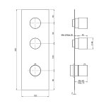 Carlo Frattini Spillo Steel Bateria podtynkowa termostatyczna z 2 zaworami wyjścia (element zewnętrzny) Inox F3089X2INOX