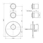 Carlo Frattini Spillo Steel Bateria podtynkowa termostatyczna z 2 zaworami wyjścia (element zewnętrzny) Inox F3083X2INOX