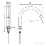 Carlo Frattini Spillo Steel Wylewka nablatowa 233 mm Inox F2943INOX