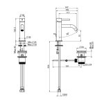 Carlo Frattini Spillo Up Bateria umywalkowa jednootworowa z korkiem automatycznym Chrom F3031XSCR