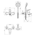 Carlo Frattini Spot Bateria wannowa ścienna z zestawem prysznicowym Chrom F3004CR