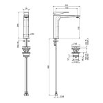 Carlo Frattini Zeta Bateria umywalkowa jednootworowa 165 mm z korkiem Chrom F3961LNCR