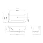 Clearwater Patinato Wanna przyścienna 152,4x80 cm biała N3ACS
