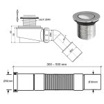 Clearwater Syfon wannowy z korkiem klik-klak chrom K122CHR