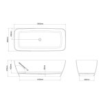Clearwater Vicenza Wanna wolnostojąca 180x80 cm biały N7DCS