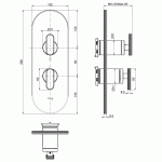  Fima Carlo Frattini Park Lane Bateria prysznicowa podtynkowa z przełącznikiem 2/3-drożnym element zewnętrzny chrom F1309X6CR