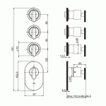  Fima Carlo Frattini Park Lane Bateria prysznicowa termostatyczna podtynkowa element zewnętrzny chrom F1353X3CR