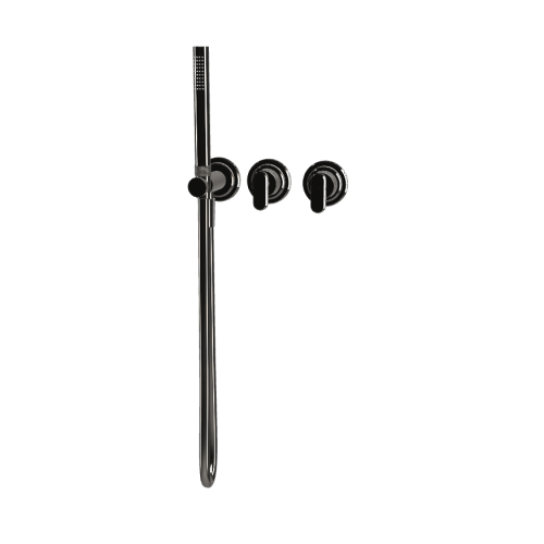  Fima Carlo Frattini Park Lane Bateria wannowa/prysznicowa podtynkowa z zestawem prysznicowym element zewnętrzny black chrome F1319WX8CN