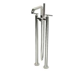  Fima Carlo Frattini Park Lane Bateria wannowa wolnostojąca podtynkowa ze słuchawką i wężem element zewnętrzny nickel lucido F1304/4LN