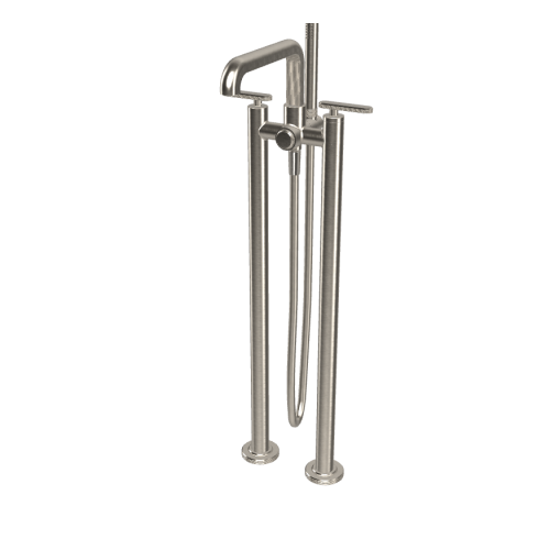  Fima Carlo Frattini Park Lane Bateria wannowa wolnostojąca podtynkowa ze słuchawką i wężem element zewnętrzny brushed nickel F1304/4SN
