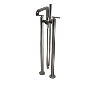  Fima Carlo Frattini Park Lane Bateria wannowa wolnostojąca podtynkowa ze słuchawką i wężem element zewnętrzny black chrome F1304/4CN