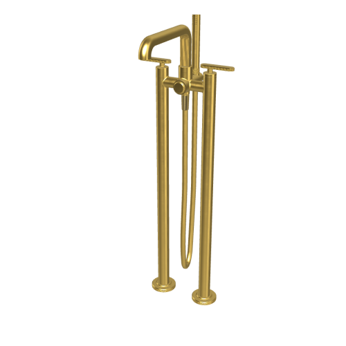  Fima Carlo Frattini Park Lane Bateria wannowa wolnostojąca podtynkowa ze słuchawką i wężem element zewnętrzny brushed gold F1304/4OS