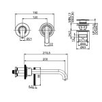   Fima Carlo Frattini Park Lane Bateria umywalkowa podtynkowa z korkiem klik klak element zewnętrzny chrom F1301WLX9CR