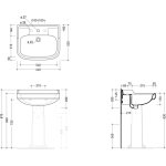 Flaminia Efi Umywalka ścienna 64x52 biała 6007