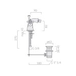 Galassia ETHOS Bateria bidetowa jednootworowa z korkiem Chrom 8522