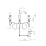 Galassia ETHOS Bateria umywalkowa 3-otworowa z korkiem Chrom 8521