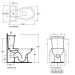 Galassia ETHOS Miska stojąca do kompaktu 68x38 cm ze spłuczką z mechanizmem oraz deską zwykłą Biały 8427+8406+8413+9010