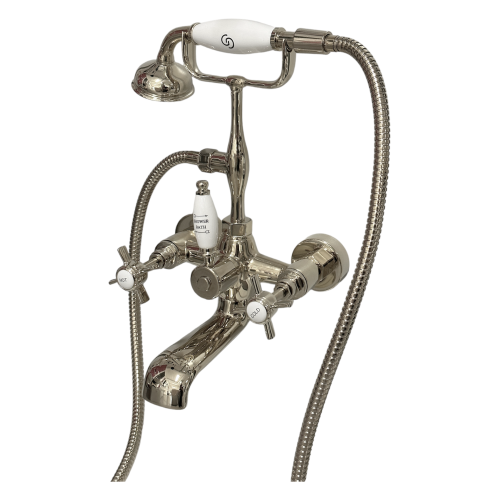    Galatea Design Retro Bateria wannowa ścienna z zestawem prysznicowym nikiel GDT8NKL W MAGAZYNIE!!