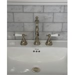   Galatea Design Retro Bateria umywalkowa 3-otworowa z korkiem nikiel GDT14NKL W MAGAZYNIE!!