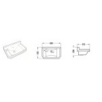   Galatea Design Retro Umywalka ścienna 50x31 biała z otworem po lewej stronie GDB8LGW W MAGAZYNIE!!