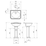 Gentry Home Balasani Postument do umywalki Biały 4003