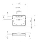 Gentry Home Balasani Umywalka wpuszczana w blat 52x42,5 biała 4014