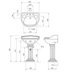 Gentry Home Belgravia Postument do umywalki (640mm) Biały 2503