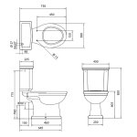 Gentry Home Coventry Miska WC kompaktowa stojąca Biała 2304