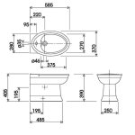 Gentry Home Hillingdon Bidet stojący z otworem na baterię Biały 1515