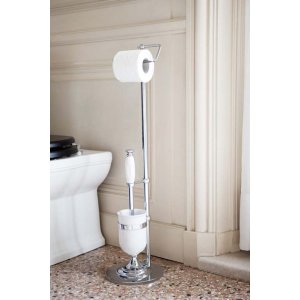 Gentry Home Queen Szczotka WC stojąca z uchwytem papieru Chrom 10270