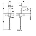 Gessi Habito Bateria umywalkowa Black Metal Brushed PVD 70602.707