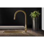   Gessi Venti20 Bateria kuchenna obrotowa z wyciąganą wylewką brushed gold 60622.716 W MAGAZYNIE