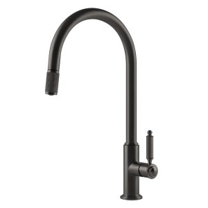   Gessi Venti20 Bateria kuchenna obrotowa z wyciąganą wylewką black metal brushed pvd 60622.707 W MAGAZYNIE!!