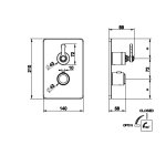 Gessi Venti20 Bateria termostatyczna 1-drożna element zewnętrzny chrom 65133.031